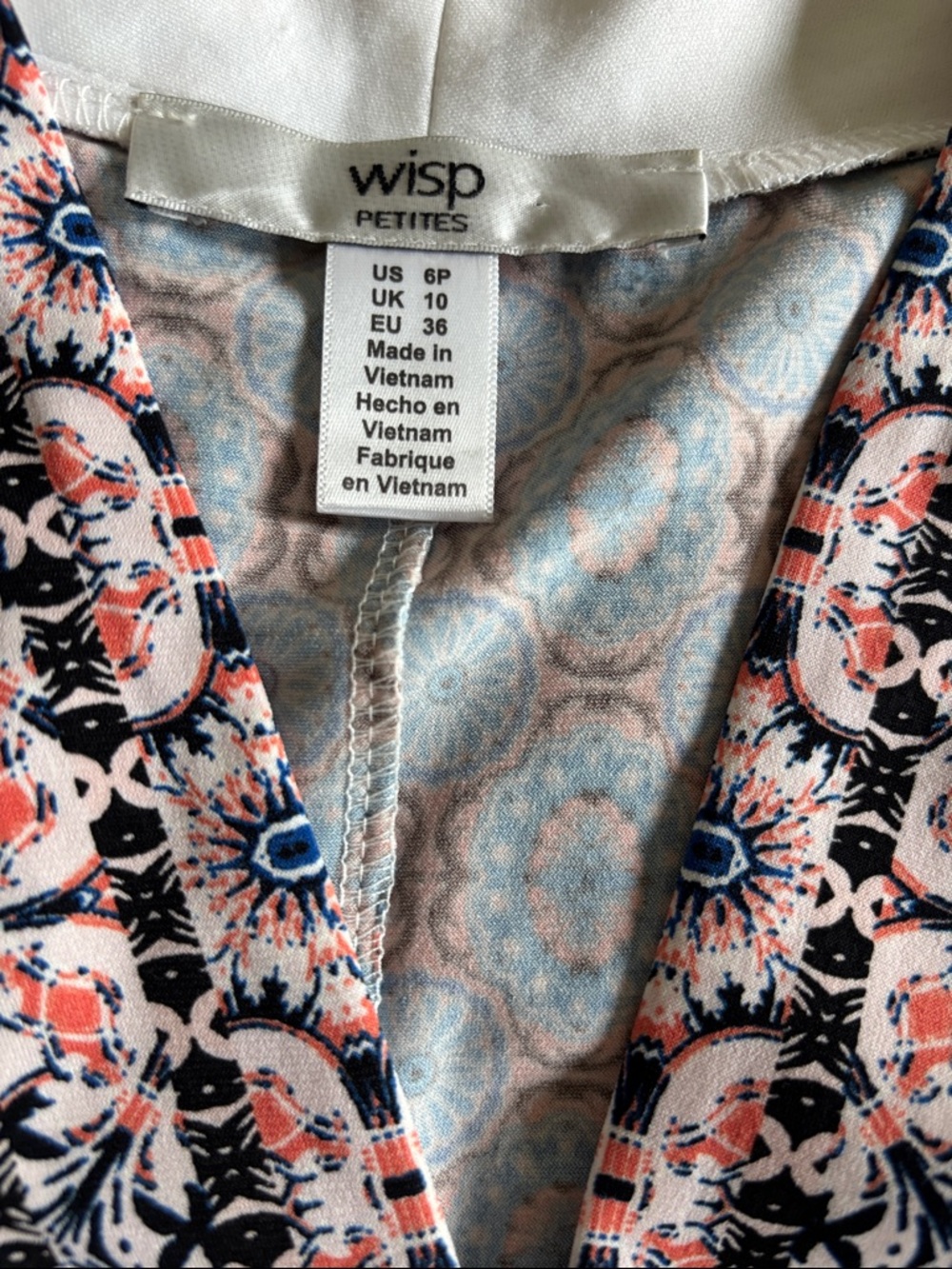Wisp Ella Jersey Maxi Dress Stitch Fix Boho Print Blue Pink Size 6P - Picture 7 of 8